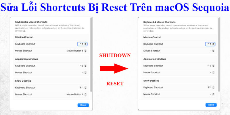 Sửa lỗi phím tắt macOS