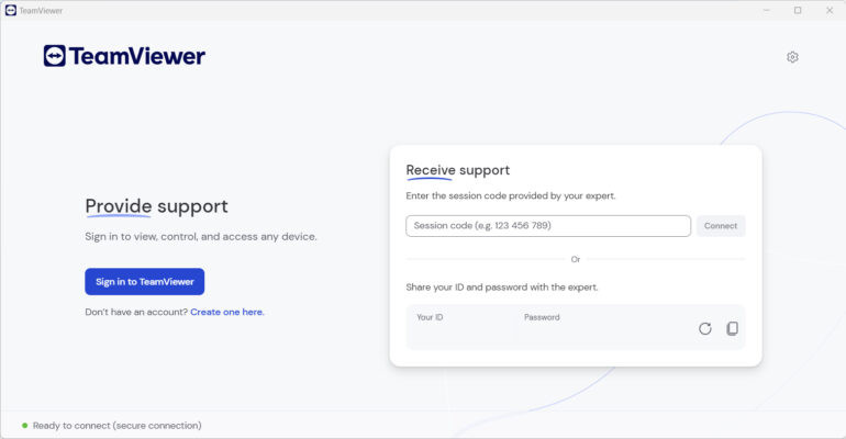 Thiết lập ban đầu sau khi cài đặt TeamViewer