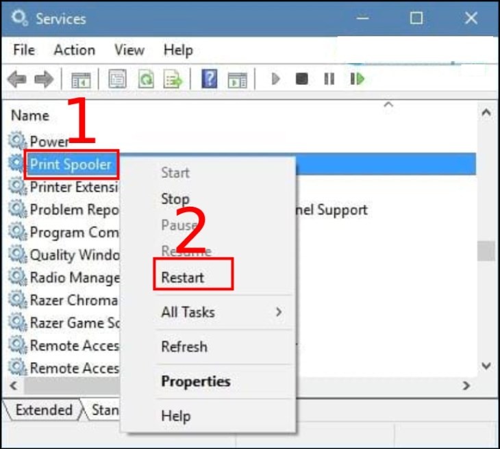 Tìm và mở Control Panel từ Start Menu để sửa lỗi máy in