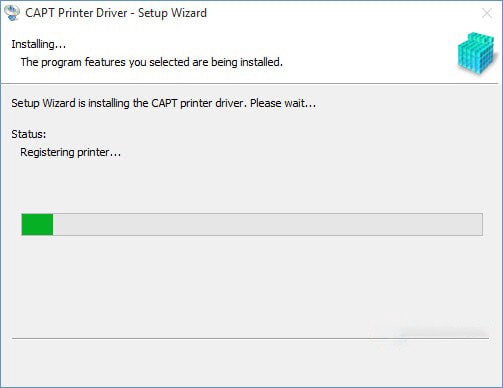 Quá trình cài đặt driver Canon 2900 đang diễn ra