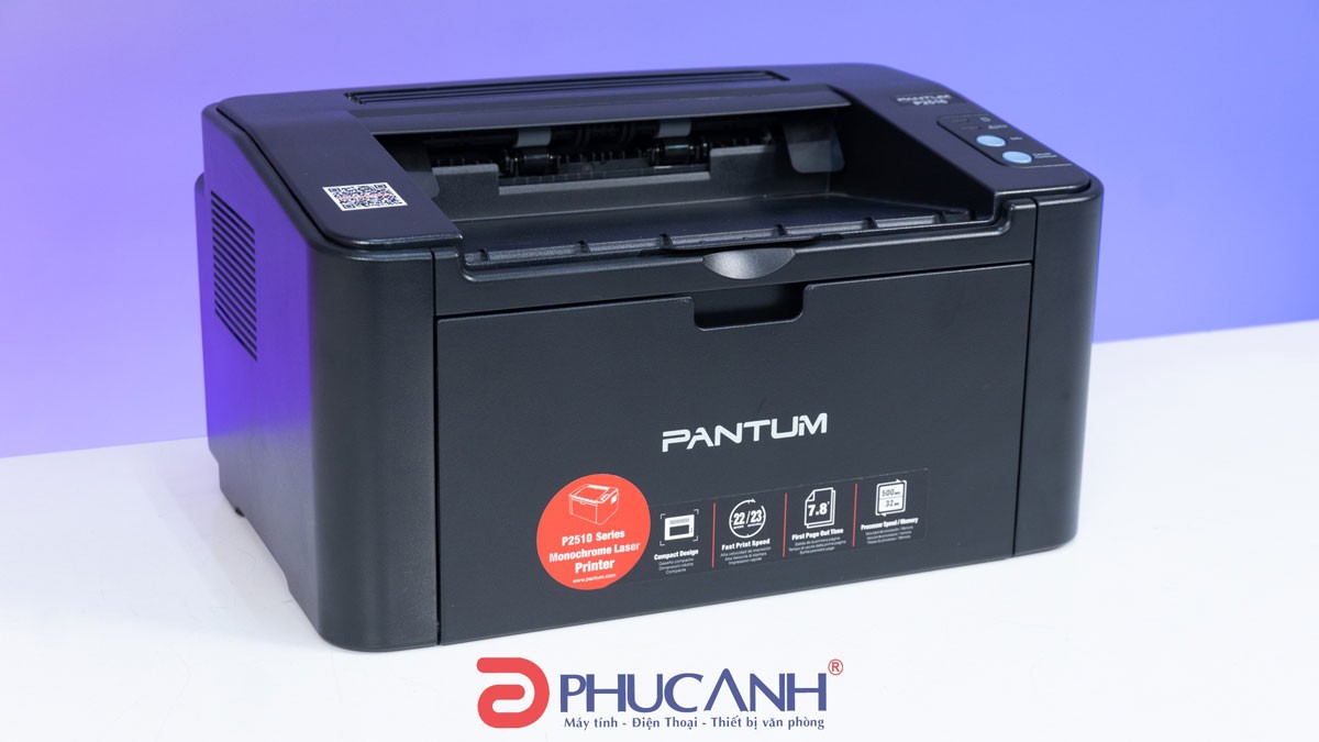 Máy in Pantum P2516 với thiết kế khung thép chắc chắn, màu đen lịch lãm