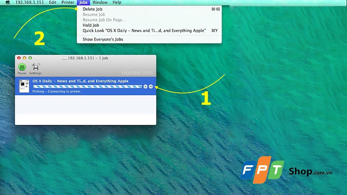 Xóa lệnh in cụ thể trong hàng đợi trên macOS
