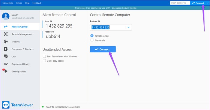 Kết nối với máy tính từ xa thông qua TeamViewer để chuẩn bị in tài liệu