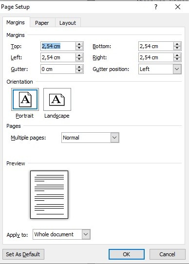 Thiết lập lề trang về 0 trong Microsoft Word để in không viền
