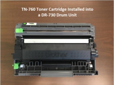 Hình ảnh cụm drum và hộp mực máy in Brother sau khi đã được tách rời