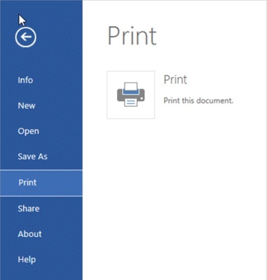 Mở tài liệu và chọn in