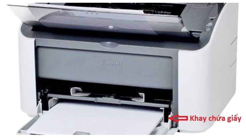 Khay chứa giấy mở rộng của máy in Canon LBP 2900 với bộ phận kéo giấy