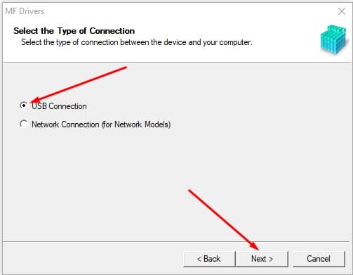 Lựa chọn kiểu kết nối USB cho máy in Canon MF241d
