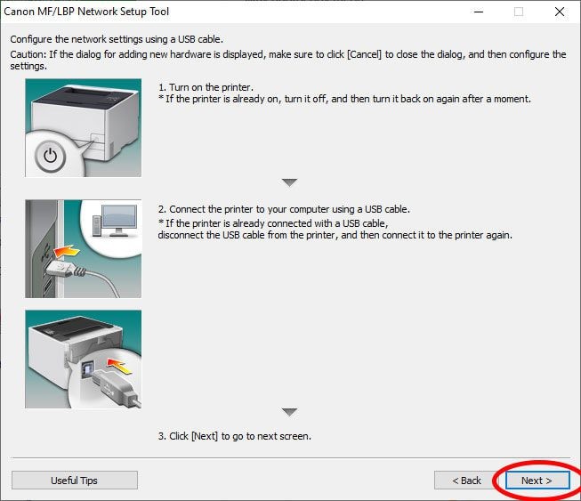 Đảm bảo kết nối USB giữa máy in Canon 6030w và máy tính