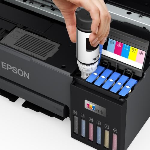 Hệ thống dẫn mực liên tục của máy in ảnh 6 màu Epson L8050, dễ dàng theo dõi và châm mực
