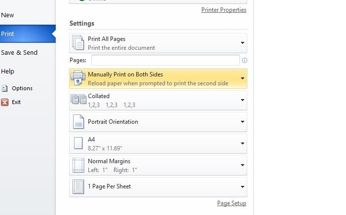 Giao diện cài đặt in 2 mặt trên máy in Brother HL-L2366DW