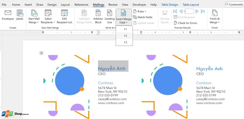 Mail Merge trong Excel ảnh 8