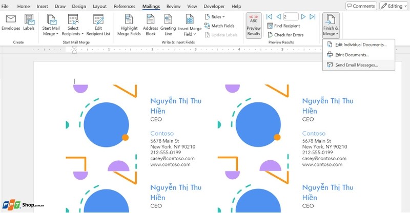 Mail Merge trong Excel ảnh 12