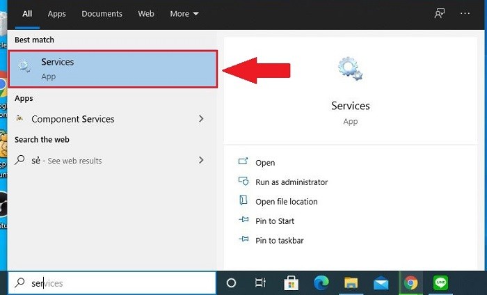 Truy cập Services để khắc phục lỗi máy in bị pause