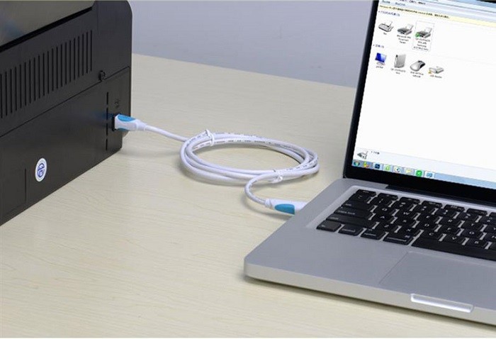 Kiểm tra cáp kết nối USB máy in khi gặp sự cố tạm dừng