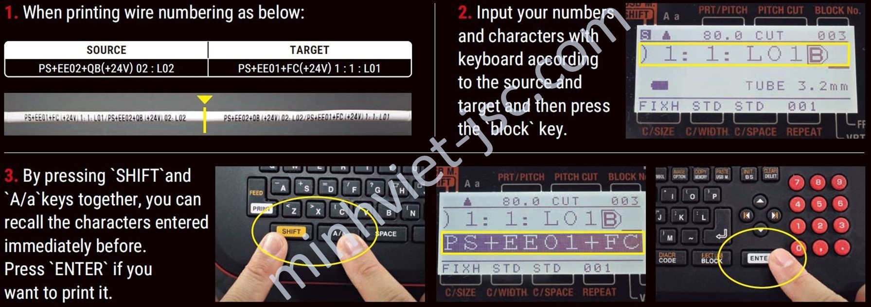 Tính năng nhập lại tự động khối ký tự đã nhập trên máy in LM-550A2