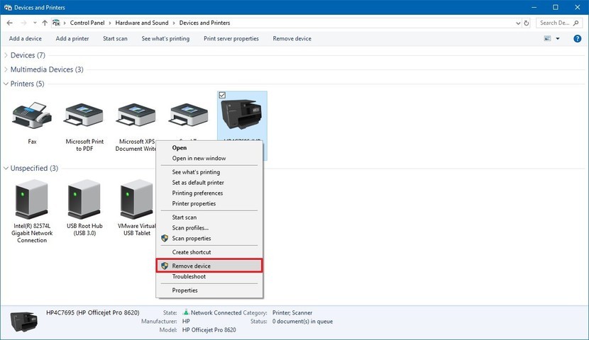 xóa sạch driver máy in