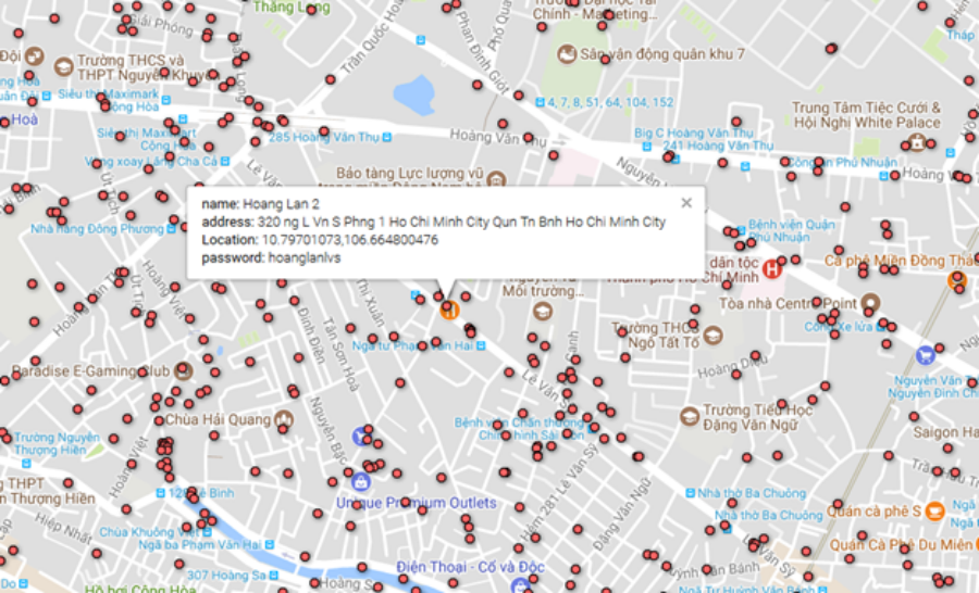 Sử dụng bản đồ để tìm các điểm hỗ trợ mật khẩu máy tính