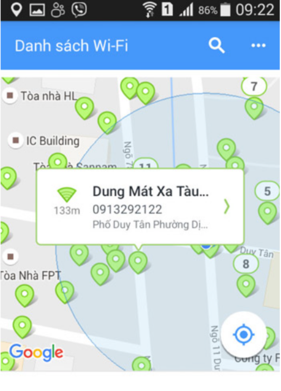 Bản đồ hiển thị các điểm hỗ trợ bẻ khóa mật khẩu máy tính