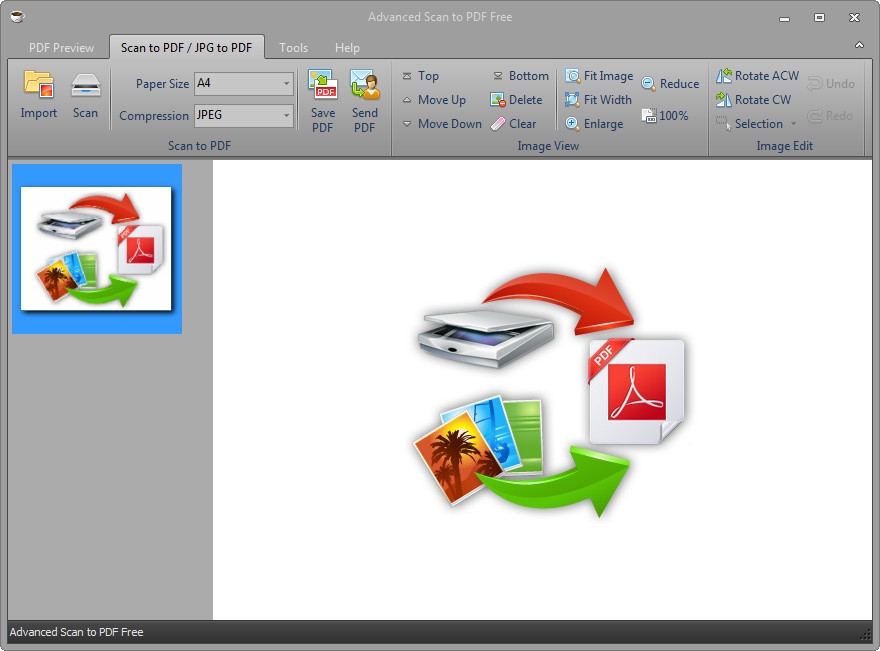 Advanced Scan to PDF Free giúp scan văn bản trên máy tính và bảo mật
