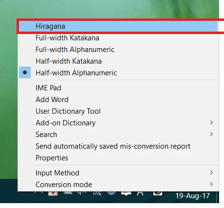 Chuyển Đổi Chế Độ Gõ Sang Hiragana