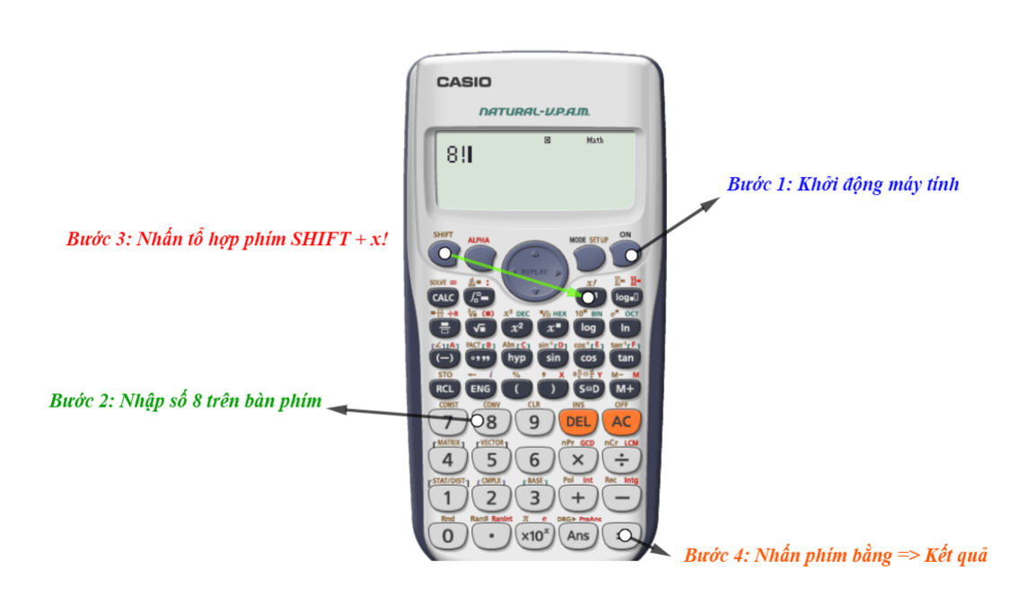 Cách Bấm Giai Thừa Trên Máy Tính FX 570VN Plus Hiệu Quả