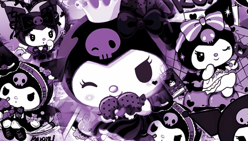 Hình nền máy tính siêu cute phong cách Kuromi cá tính