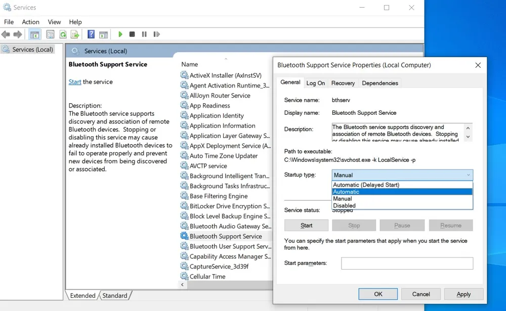 Hướng dẫn khởi động lại dịch vụ Bluetooth khi máy tính không thể kết nối Bluetooth