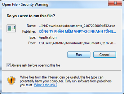 Chọn Plugin CAMS để tải về máy từ trang download của VNPT-CA