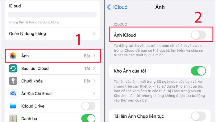 Kích hoạt Ảnh iCloud trên iPad