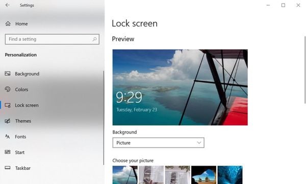 Chọn Personalization trong Settings