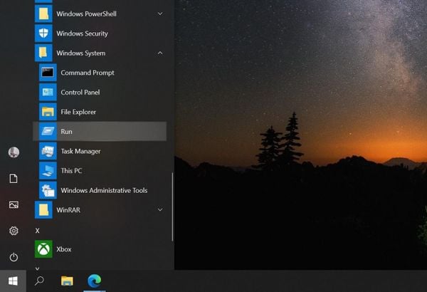 Mở Control Panel từ Start Menu