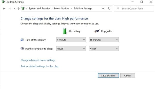 Chọn Change plan settings trong Power Options