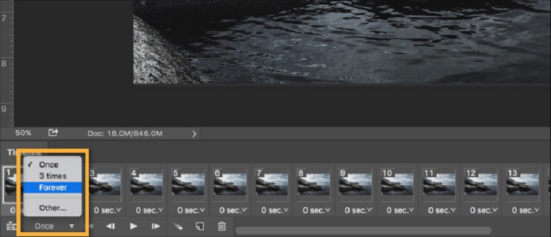 Cài đặt lặp lại tấm hình động thành Forever khi tạo ảnh trên máy tính