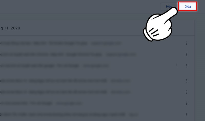 Thực hiện xóa đồng loạt lịch sử trình duyệt web