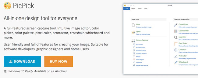Giao diện công cụ chọn màu trong ứng dụng chụp màn hình máy tính PicPick.