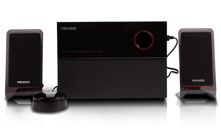 Review Loa Máy Tính Microlab M200BT 2.1 Bluetooth Mới Nhất Hệ thống loa máy tính Microlab M200BT 2.1 Bluetooth với thiết kế màu đen sang trọng