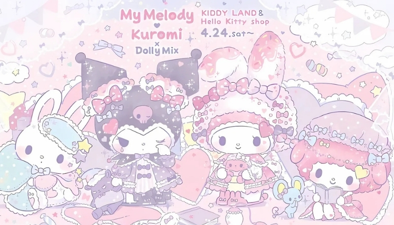 Hình nền máy tính siêu cute Kuromi và Melody