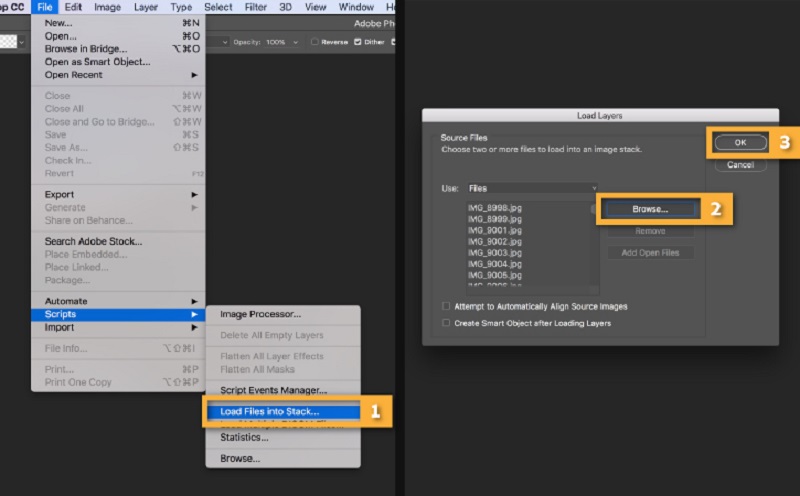 Nhập chuỗi hình ảnh tĩnh vào một layer để tạo ảnh trên máy tính bằng Photoshop