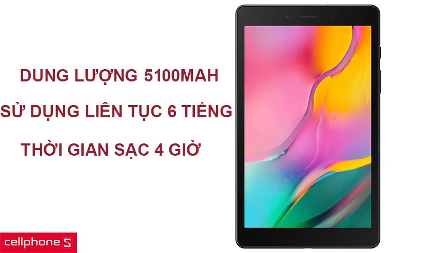 Thời lượng pin ấn tượng của máy tính bảng Samsung Tab A8 2019
