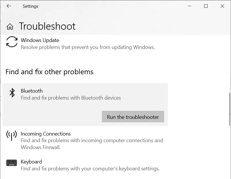 Chạy Troubleshooter khi máy tính không thể kết nối Bluetooth