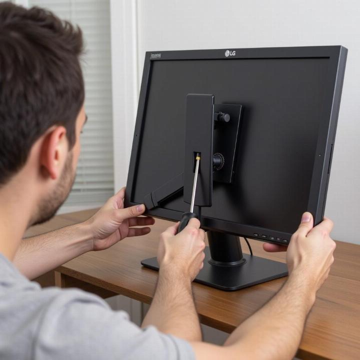 Tháo chân đế màn hình LG đơn giản tại nhà