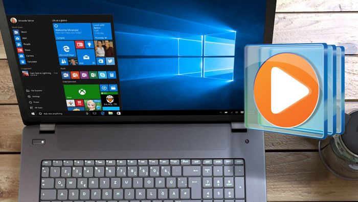 Top Ứng Dụng Nghe Nhạc Trên Máy Tính Tốt Nhất Giao diện Windows Media Player với nút điều khiển và thư viện nhạc