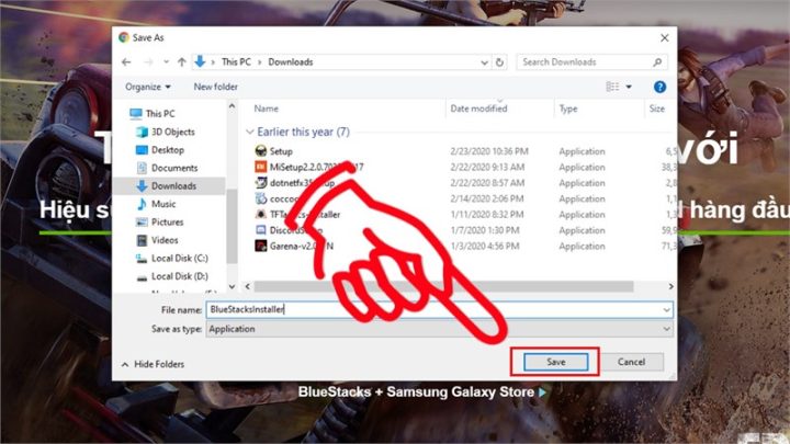 Cách tải Subway Surfers trên máy tính: Chọn vị trí lưu BlueStacks