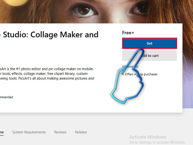 Nút Get trong Microsoft Store để tải ứng dụng máy tính trên PC