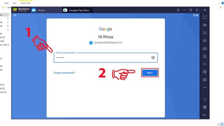 Cách tải Subway Surfers trên máy tính: Nhập mật khẩu Gmail