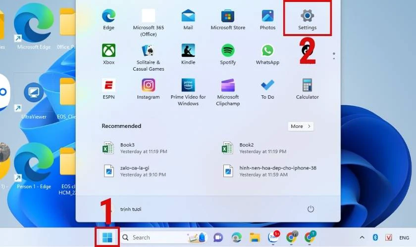 Ẩn ứng dụng trên máy tính Win 7 tại mục Settings