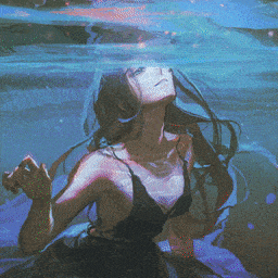 Hình nền Anime động cho máy tính cô gái bơi dưới nước