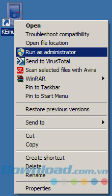 KEmulator đang chạy một tựa game Java, minh họa tính năng giả lập Java trên máy tính.
