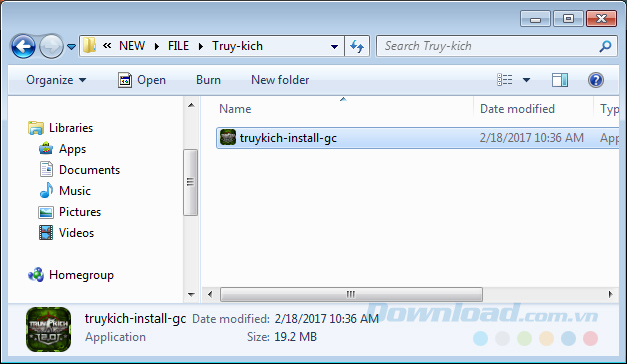 Tệp tin cài đặt Client Truy Kích